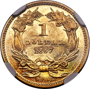 image for: 1867 G$1 PR61 Cameo NGC. JD-1, High R.6....