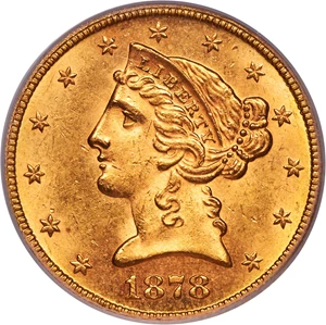 image for: 1878 $5 MS64 PCGS....