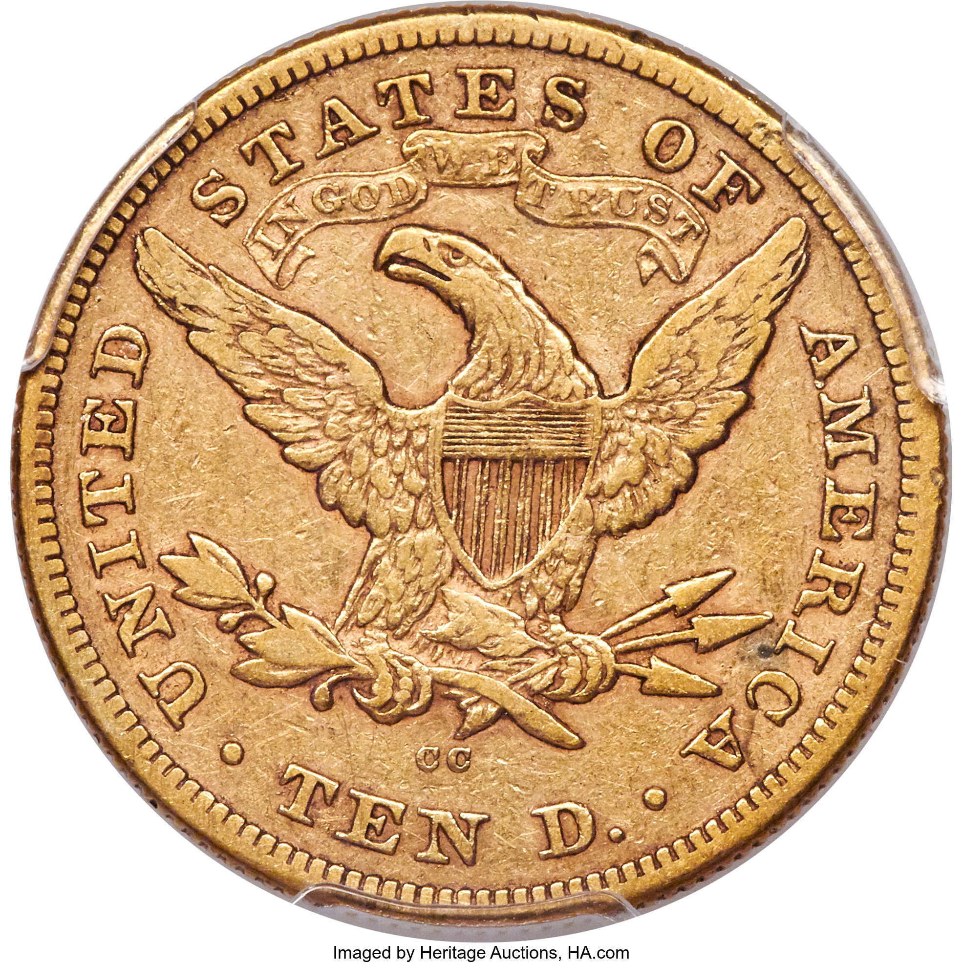 image for: 1874-CC $10 VF35 PCGS. CAC. Variety 1-B....