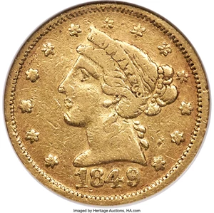 image for: 1849 $5 Moffat & Co. XF40 NGC. K-4a, R.4....