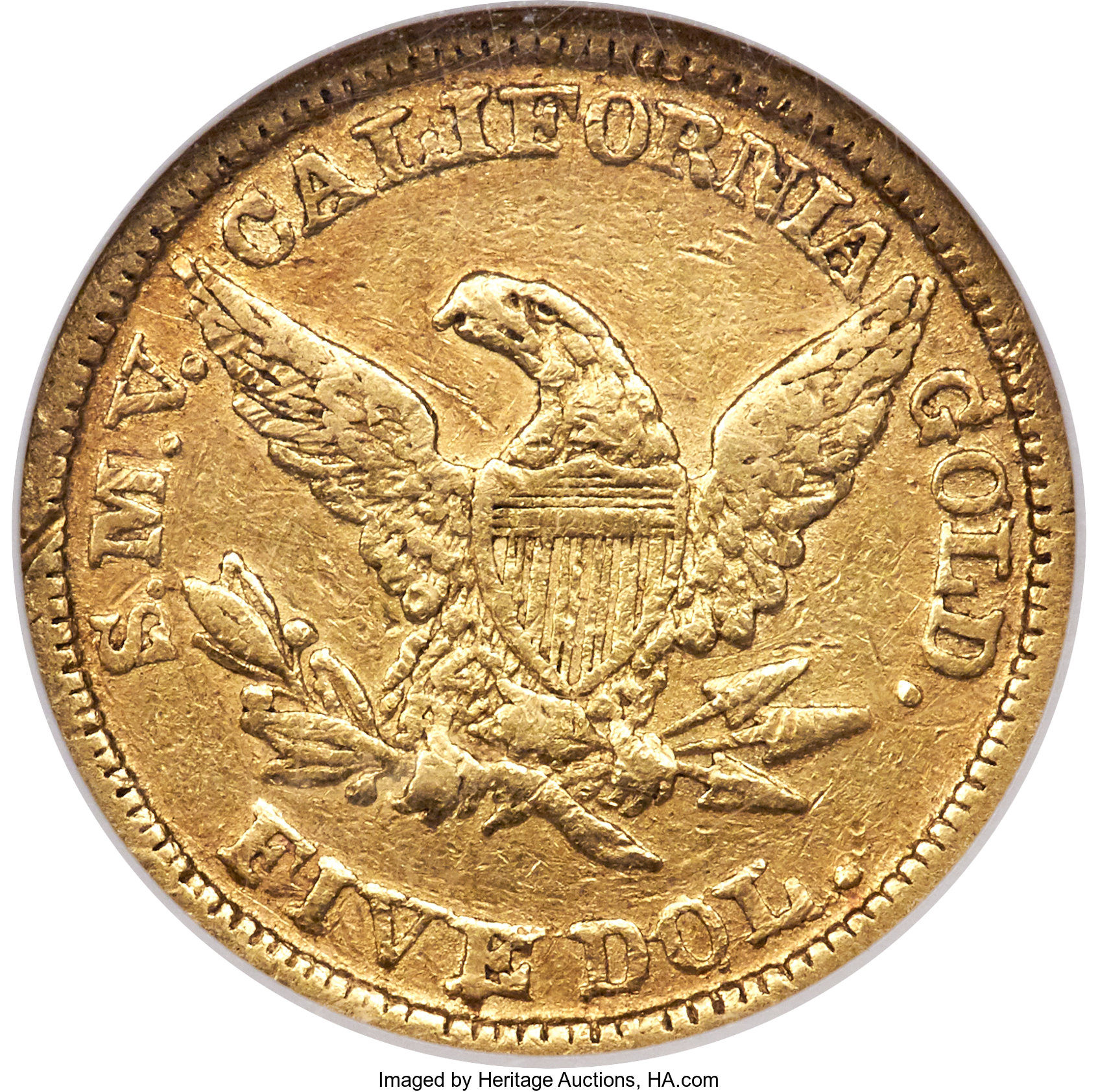 image for: 1849 $5 Moffat & Co. XF40 NGC. K-4a, R.4....