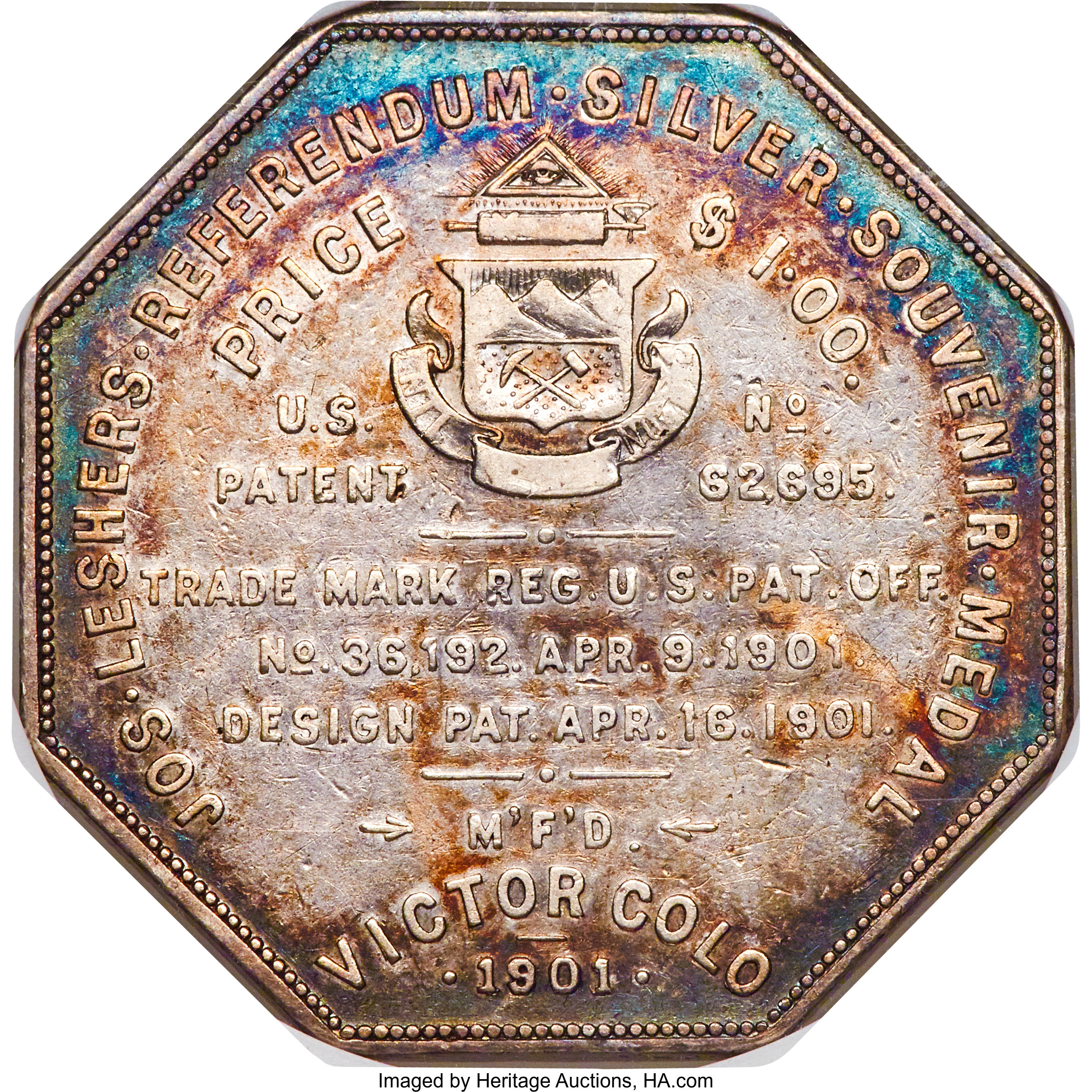 image for: 1901 Medal HK-796, Lesher or Referendum Dollars, Boyd Park Imprint, AU50 ANACS....