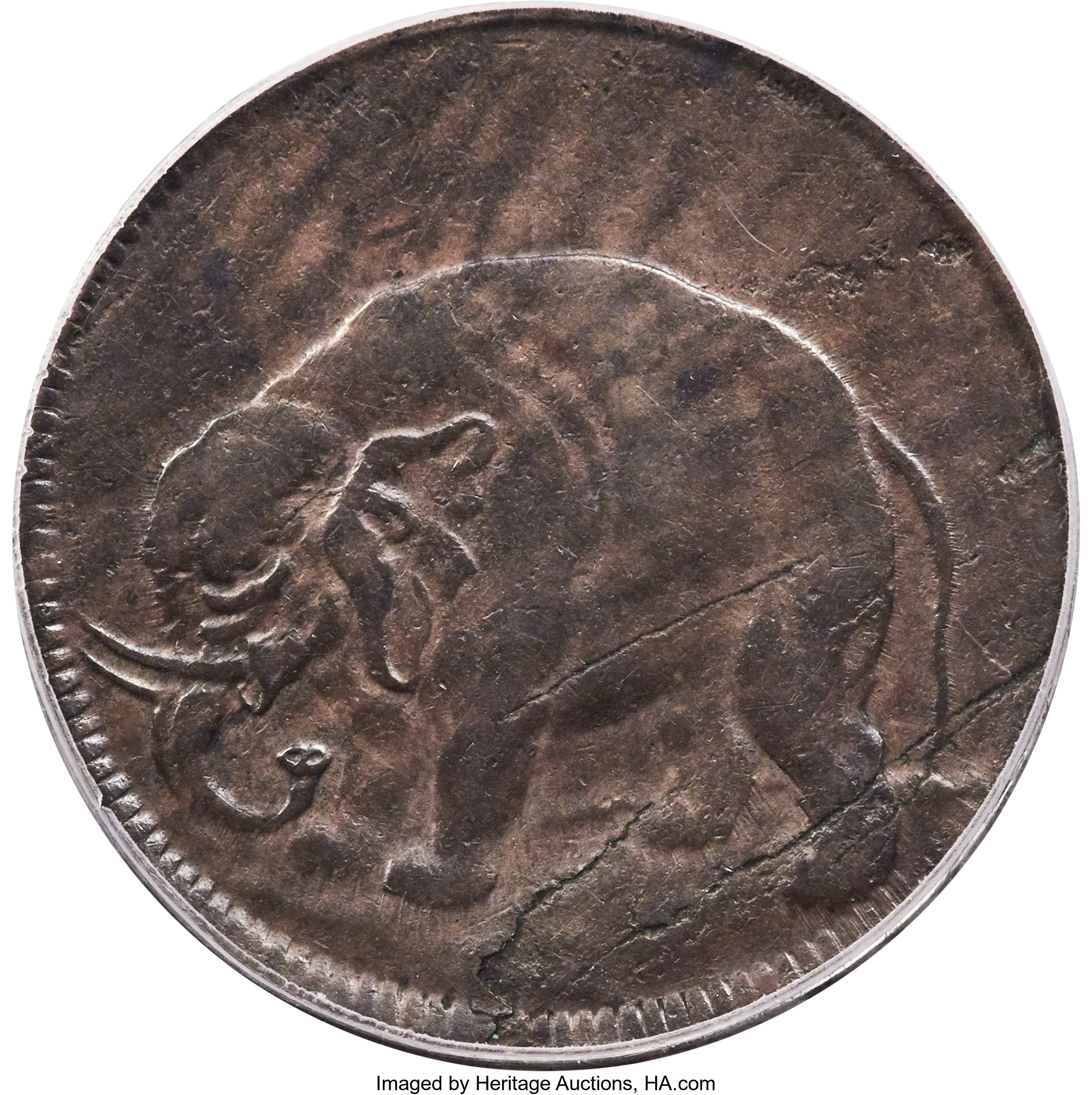 image for: (1694) 1/2 P London Elephant Token, Thin Planchet, XF45 PCGS. Hodder 2-B, W-12040, R.2....