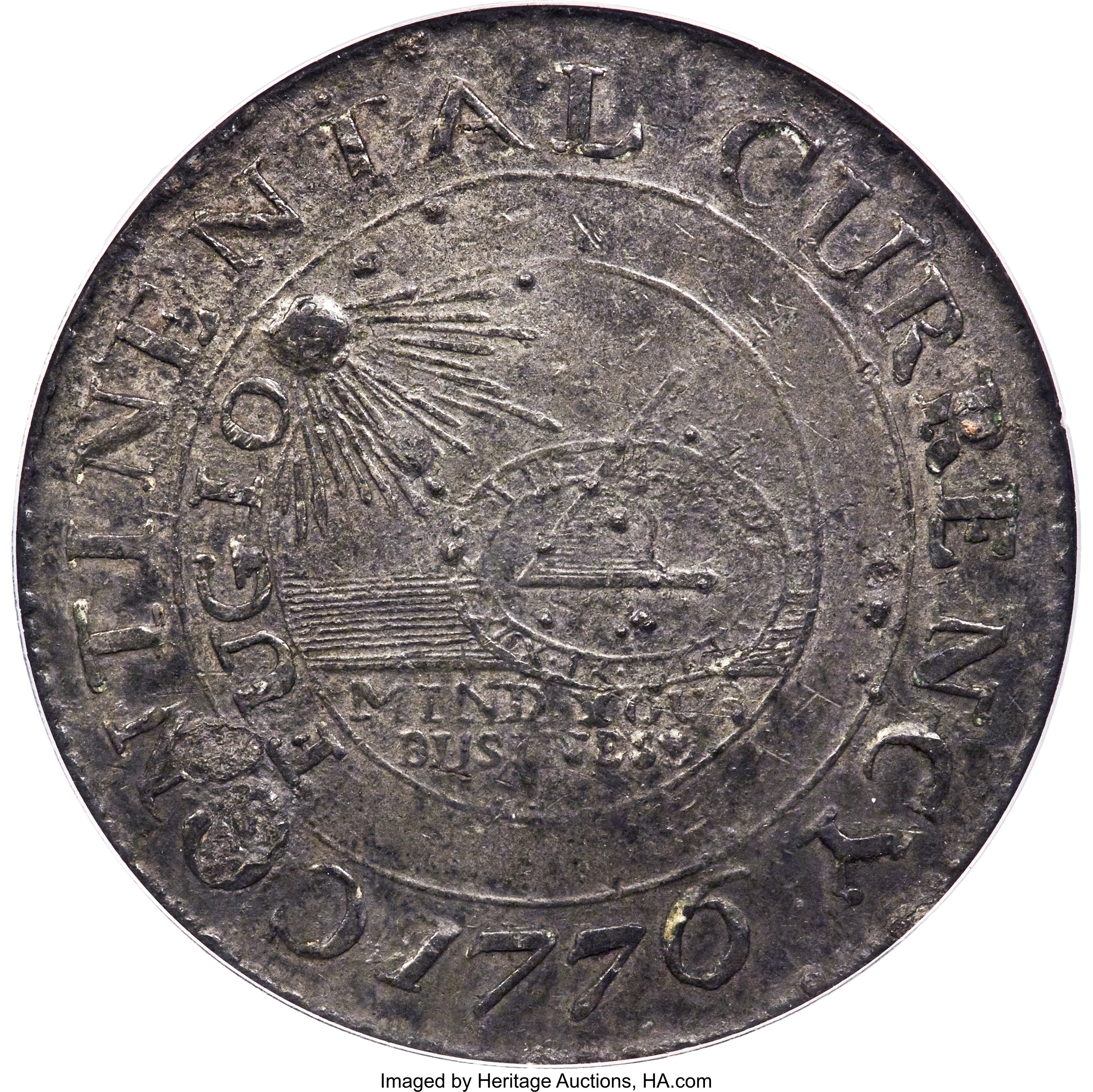 image for: 1776 $1 Continental Dollar, CURRENCY, Pewter -- Corroded -- NCS. AU Details. Newman 2-C, W-8455, R.3....