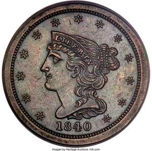 image for: 1840 1/2 C Original PR62 Brown PCGS. B-1, R.5....