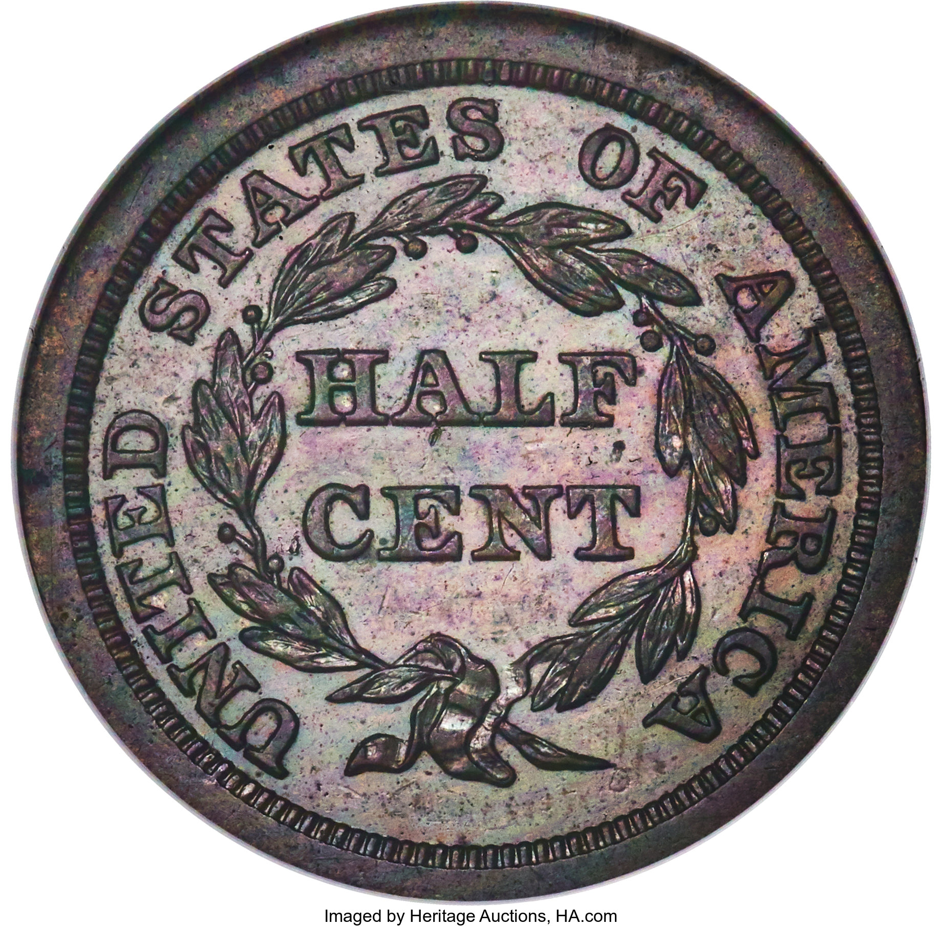image for: 1843 1/2 C Original PR58 NGC. B-1a, R.6....