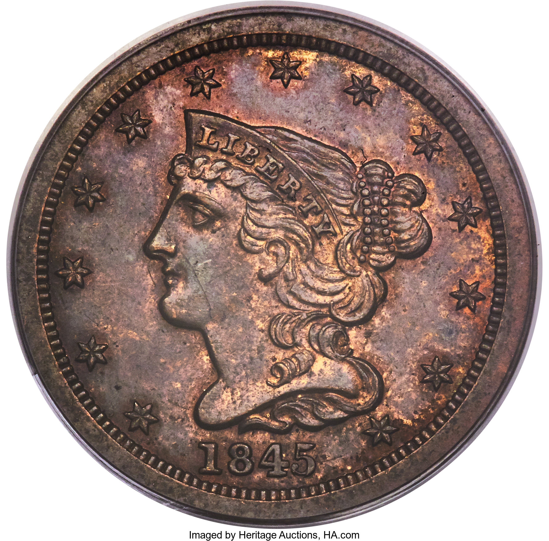 image for: 1845 1/2 C Original PR62 Brown PCGS. B-1, R.6....
