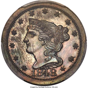 image for: 1848 1/2 C Original PR63 Brown PCGS. CAC. B-1, Low R.6....