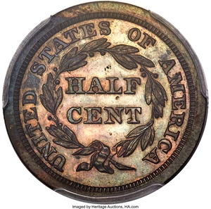 image for: 1848 1/2 C Original PR63 Brown PCGS. CAC. B-1, Low R.6....