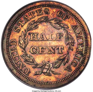 image for: 1848 1/2 C First Restrike PR63 Brown PCGS. B-2, R.5....