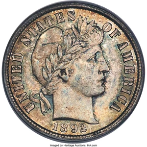 image for: 1892-S 10C MS65 PCGS....