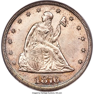 image for: 1876-CC 20C MS64 PCGS. CAC. BF-NC-1, R.6....