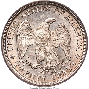 image for: 1876-CC 20C MS64 PCGS. CAC. BF-NC-1, R.6....