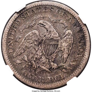 image for: 1870-CC 25C VF25 NGC. Briggs 1-A....