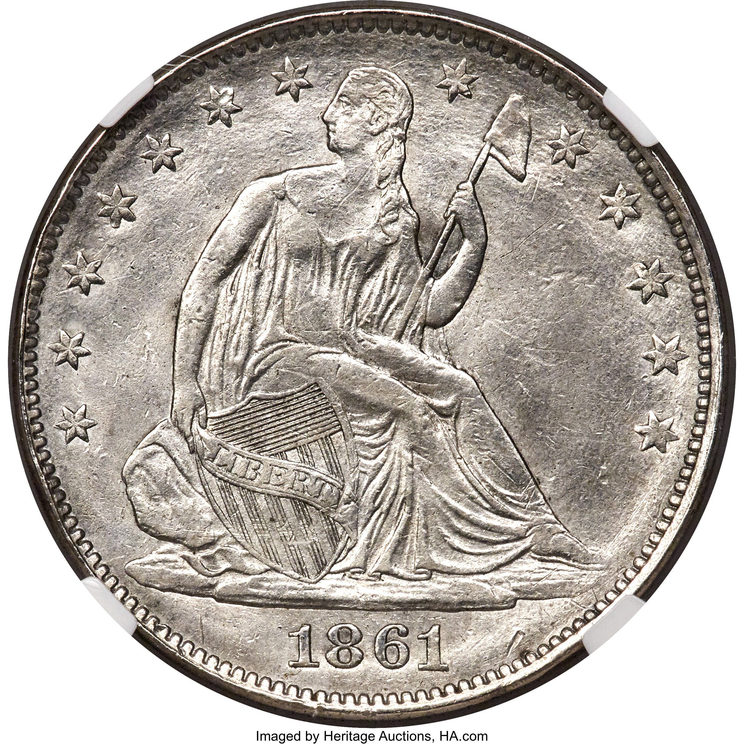 image for: 1861 50C Scott Restrike AU58 NGC. Breen-8002....
