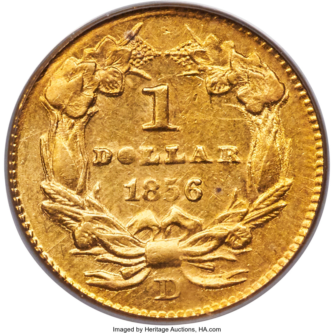 image for: 1856-D G$1 AU58 PCGS. Variety 8-K....