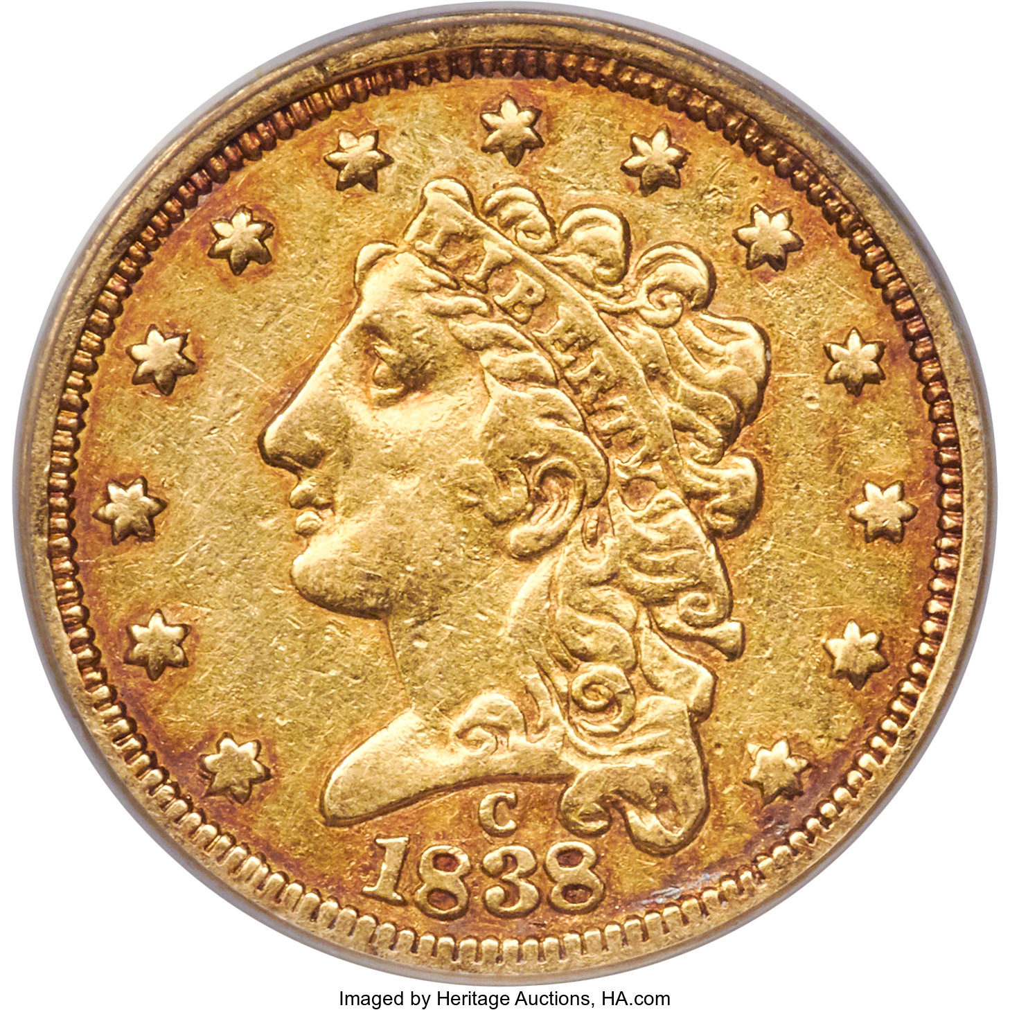 image for: 1838-C $2 1/2 Fine 15 PCGS. Breen-6147, Variety 20, R.3. ...