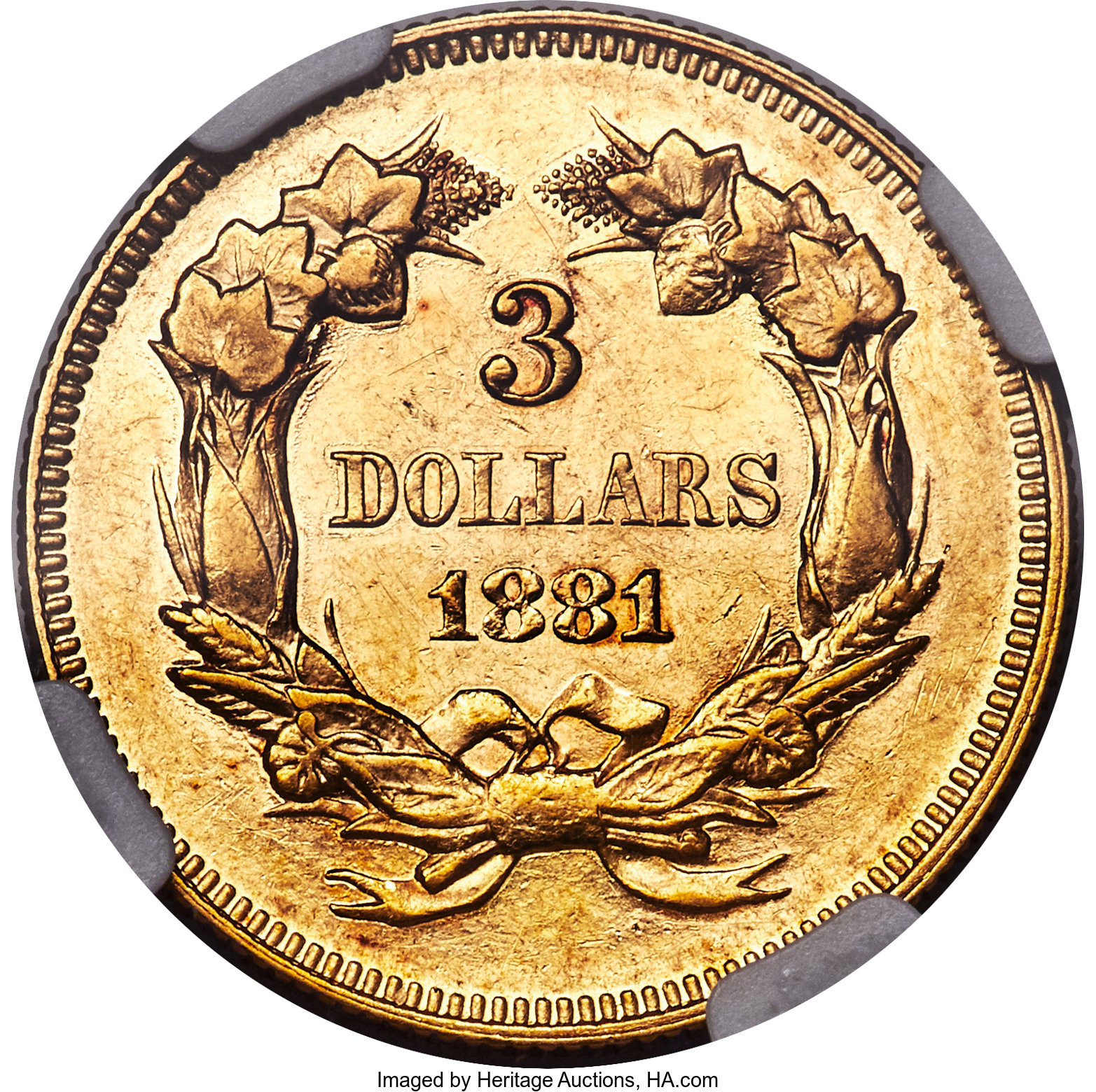 image for: 1881 $3 AU55 NGC....