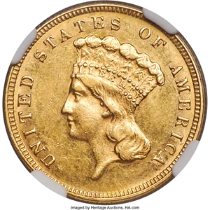 image for: 1882 $3 AU58 NGC....