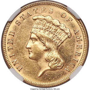 image for: 1884 $3 MS62 NGC....