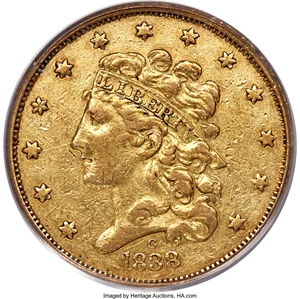 image for: 1838-C $5 VF30 PCGS. Breen-6517, Normal 5, Variety 1, R.4....