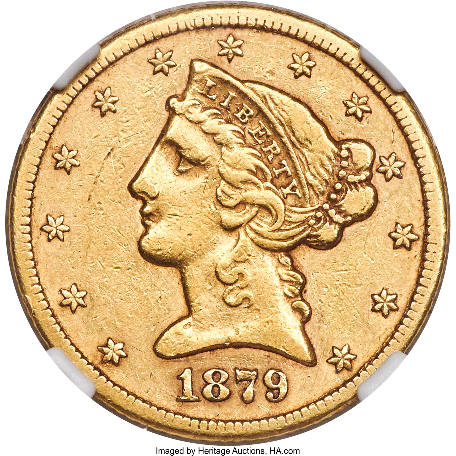 image for: 1879-CC $5 XF45 NGC. Variety 2-A....