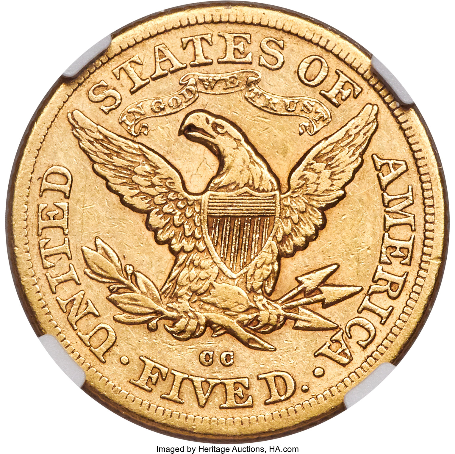 image for: 1879-CC $5 XF45 NGC. Variety 2-A....