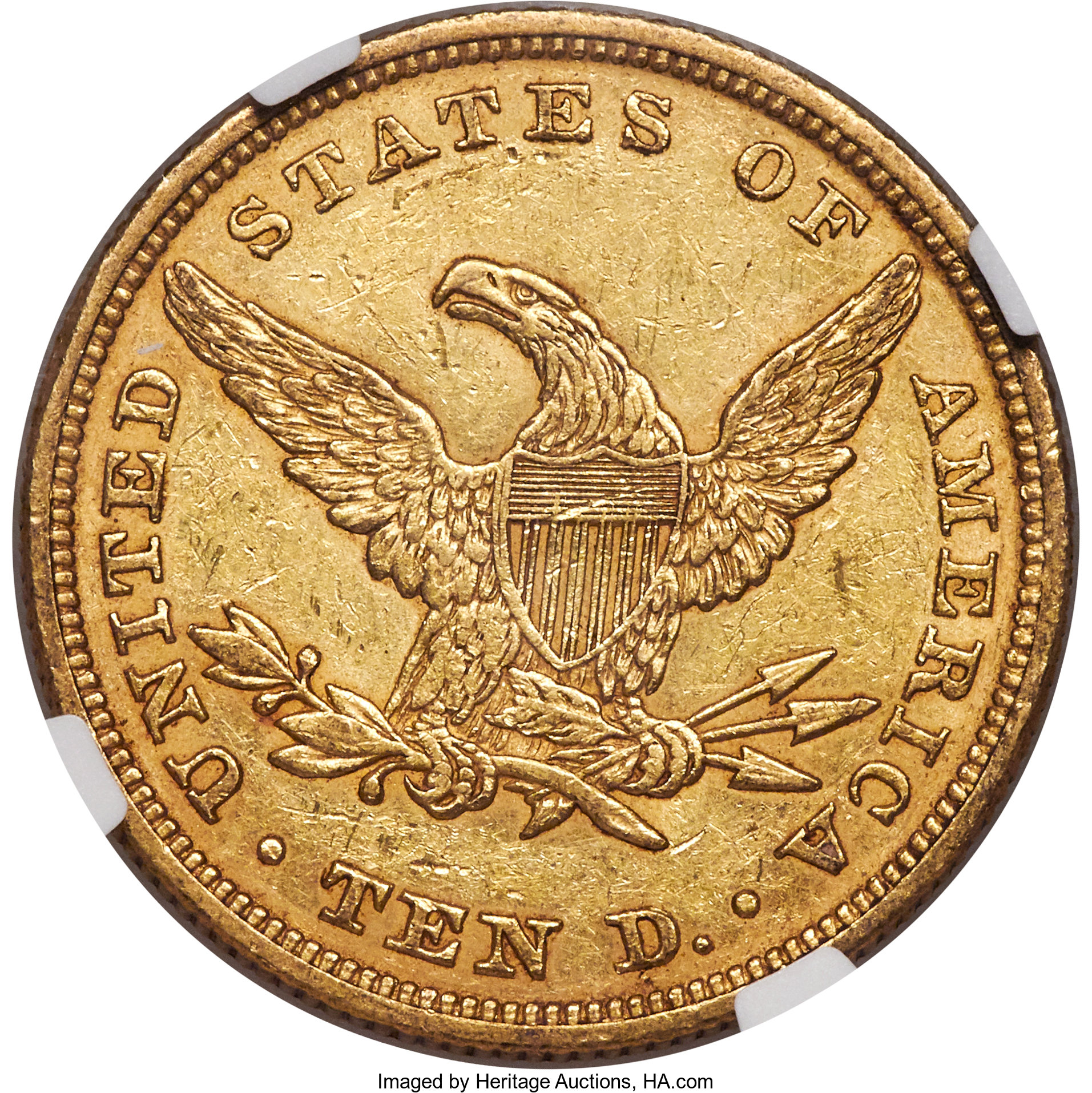 image for: 1843 $10 AU55 NGC....