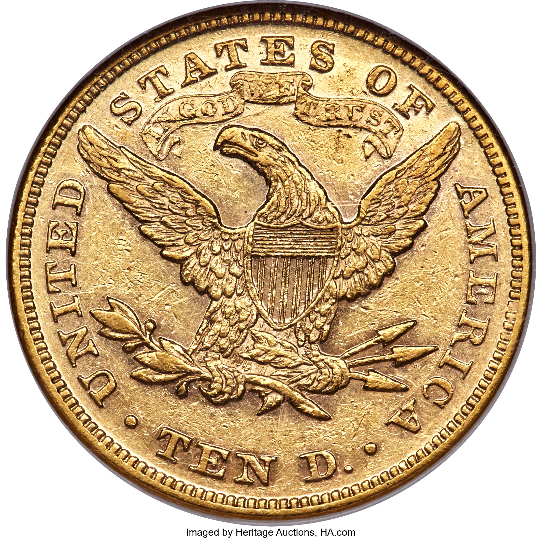 image for: 1871 $10 AU55 NGC....