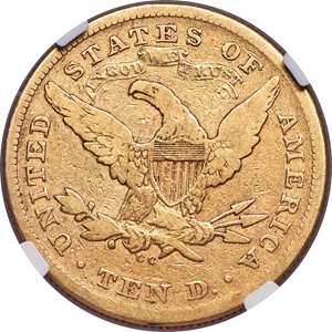 image for: 1872-CC $10 Fine 15 NGC. Variety 1-B....