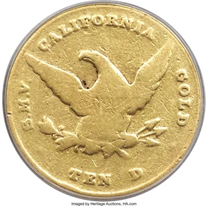image for: 1852 $10 Wass Molitor Ten Dollar, Small Head Good 4 ANACS. K-3, R.6....