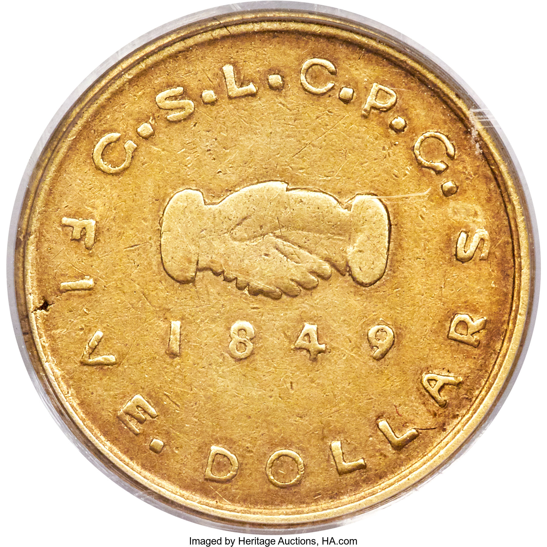 image for: 1849 $5 Mormon Five Dollar XF40 PCGS. CAC. K-2, R.5....