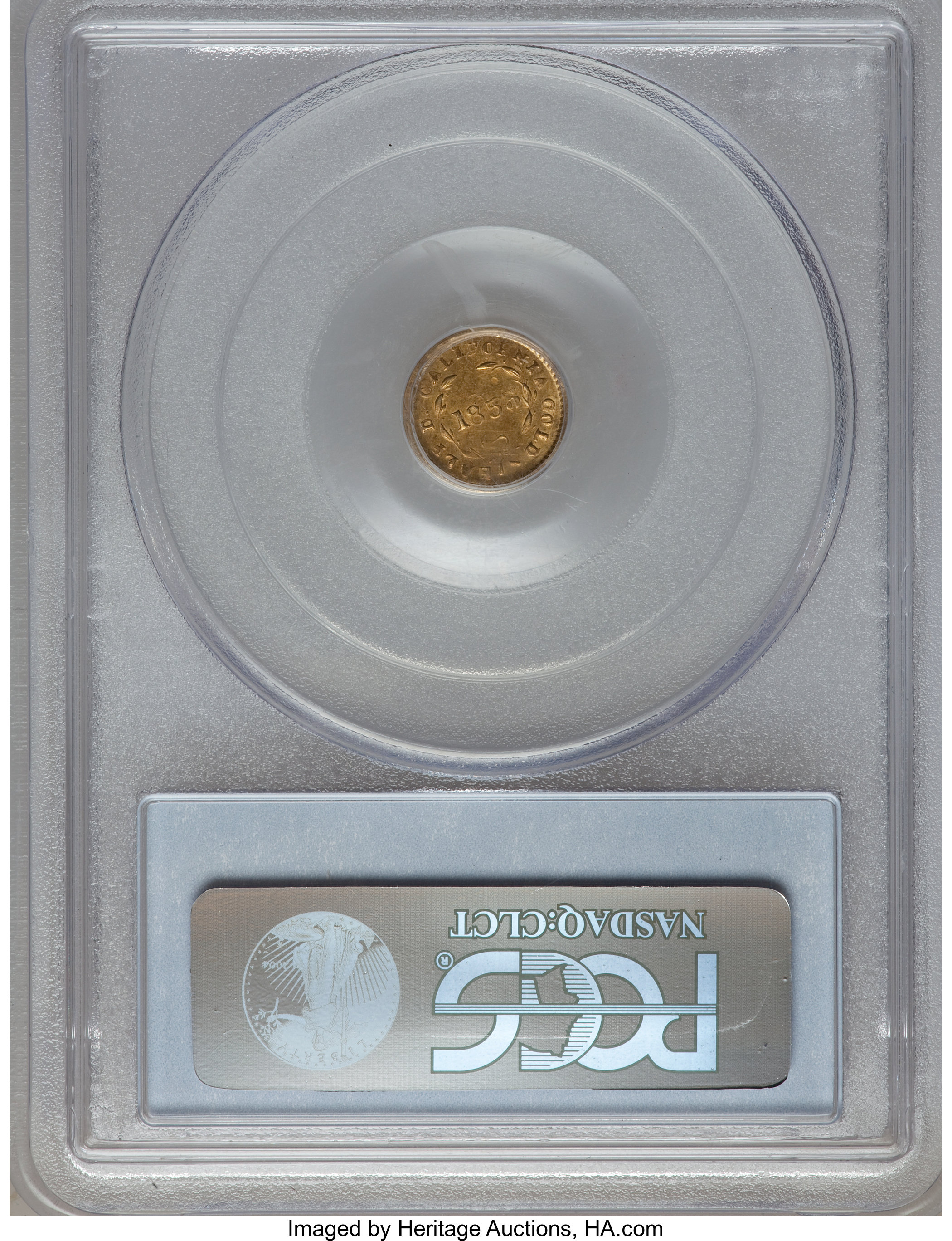 image for: 1853 50C Liberty Round 50 Cents, BG-416, Low R.7, AU55 PCGS....