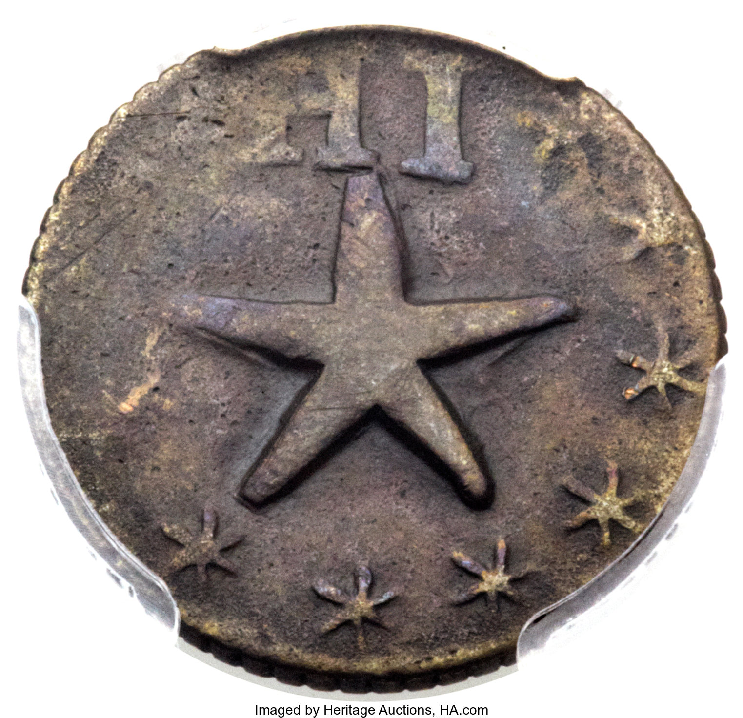 image for: (1871) TOKEN Wailuku Plantation 6 1/4 Cent, Narrow Starfish, VF35 PCGS. M. 2TE-4. ...