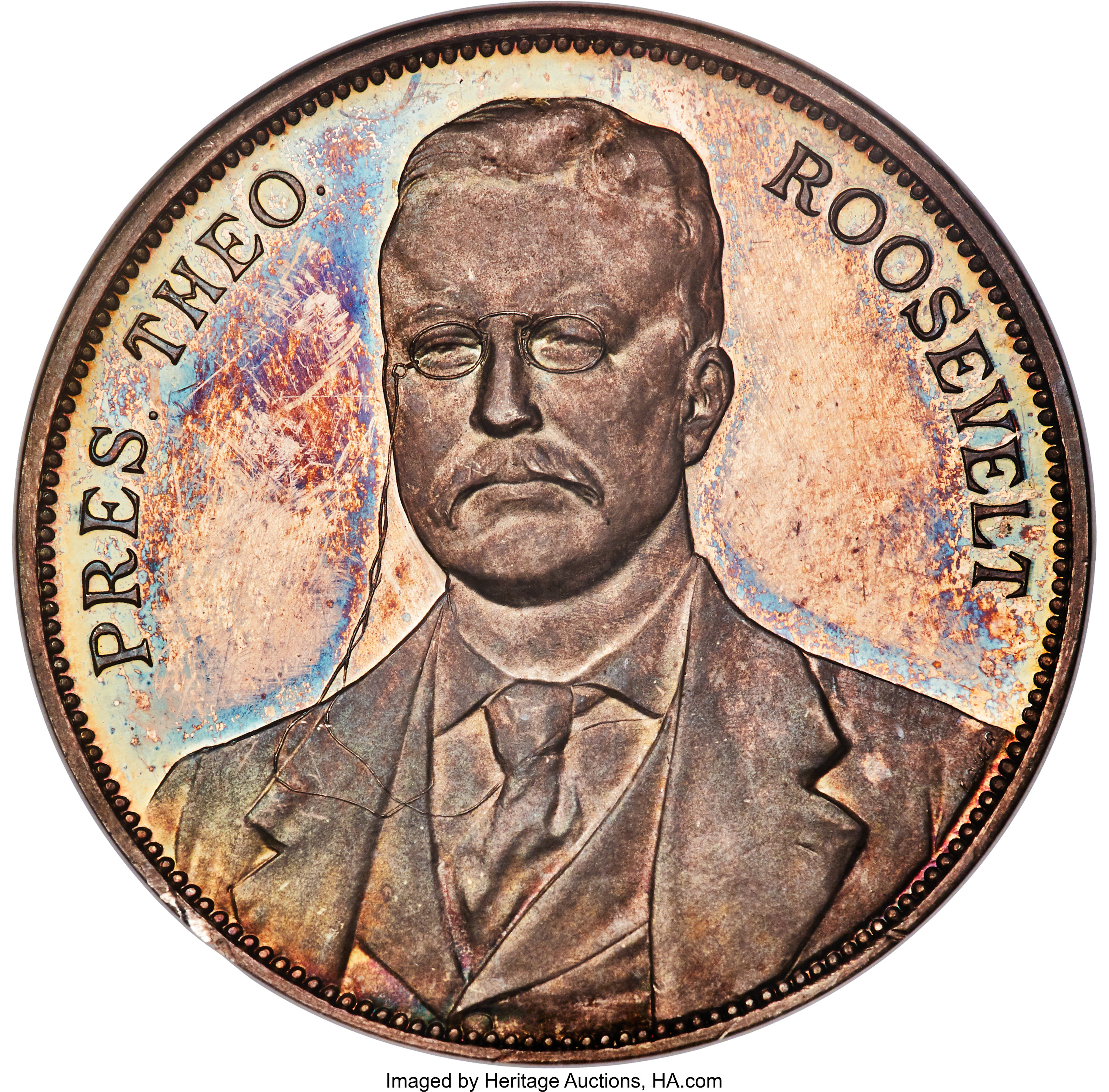 image for: 1904 Medal Louisiana Purchase Exposition, Roosevelt Dollar, Silver, HK-308, R.7, PR63 Ultra Cameo NGC....