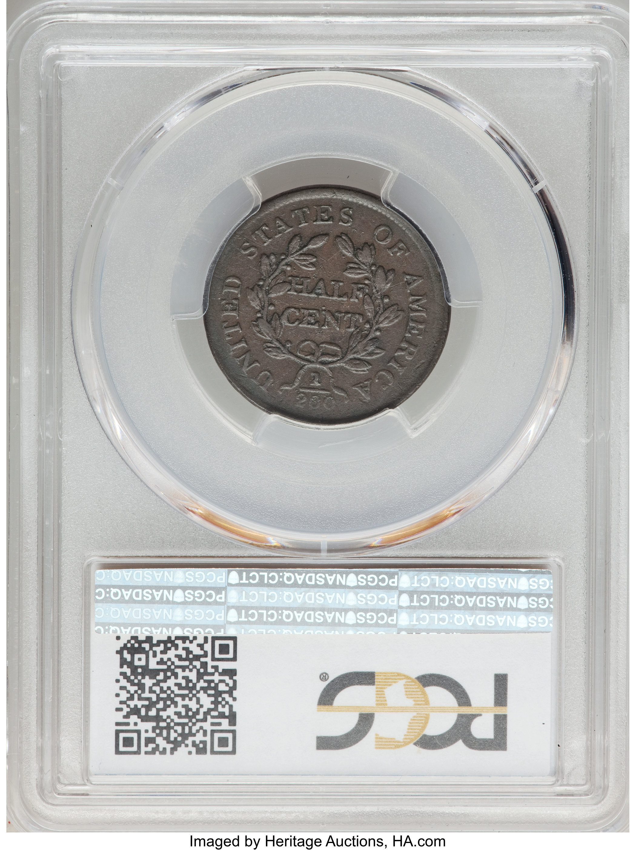 1804 1/2c Crosslet 4, No Stems, C-12 MS BN VF30 BN thumbnail 3