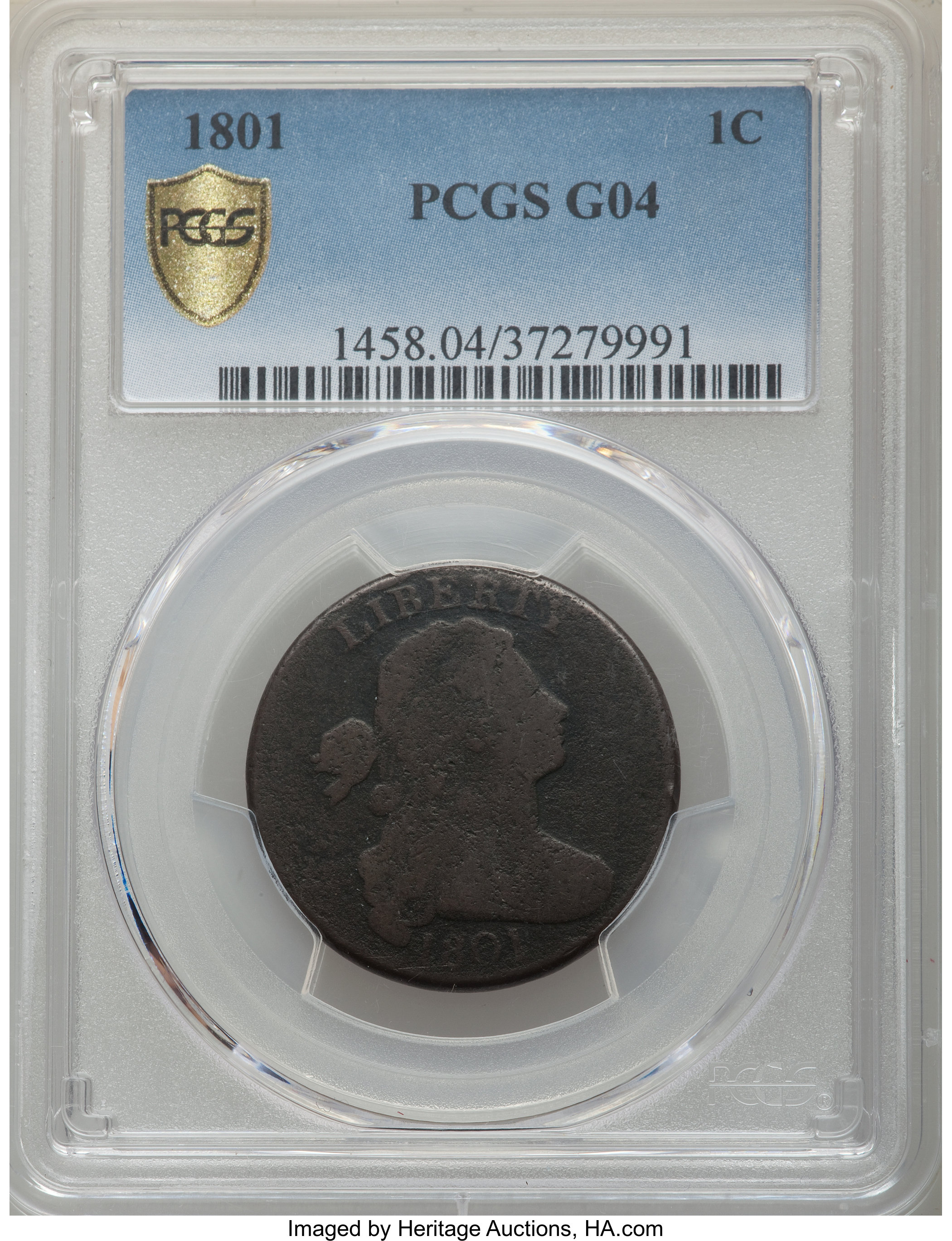 image for: 1801 1C S-222, B-16, R.1, Good 4 PCGS....