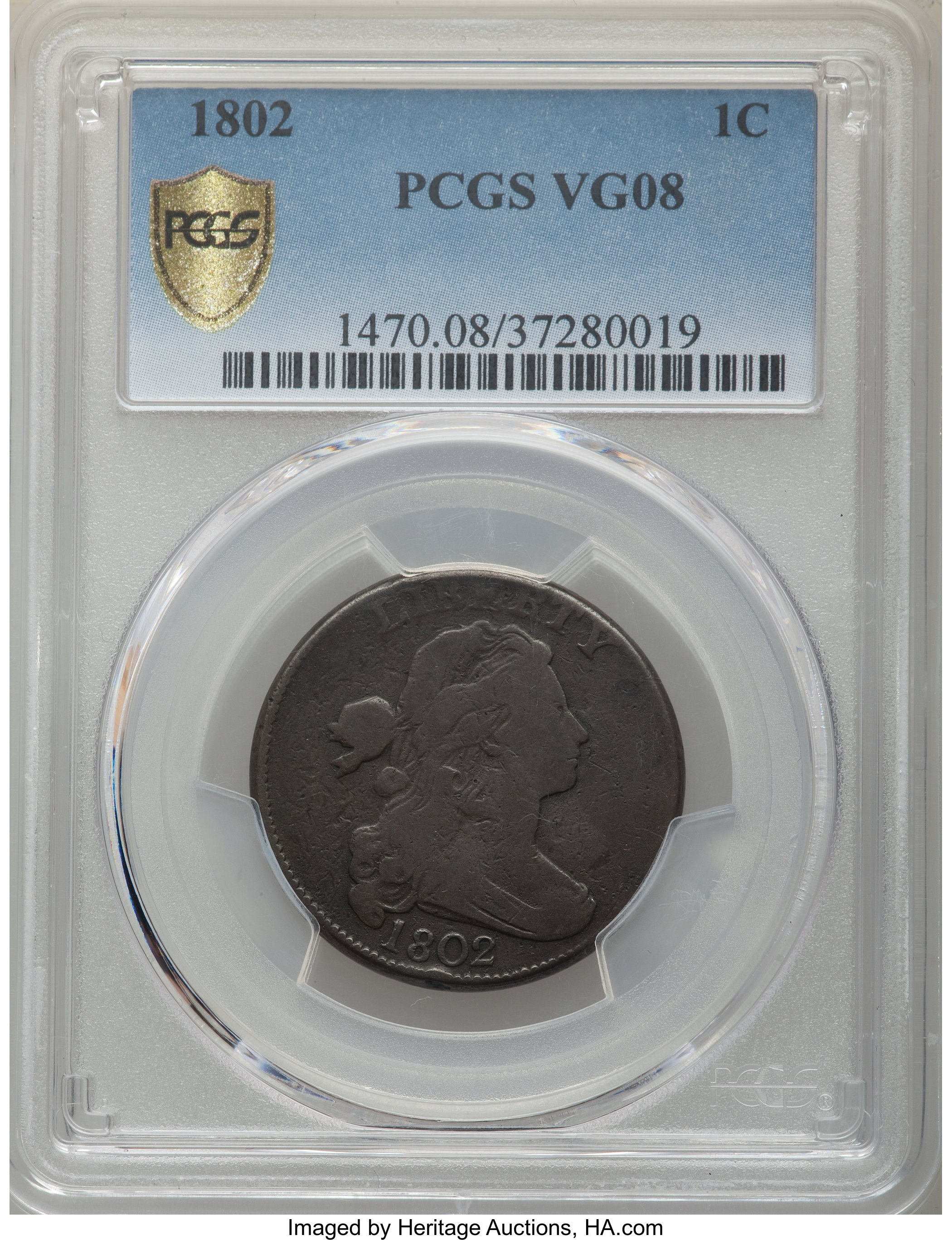image for: 1802 1C S-229, B-6, R.2, VG8 PCGS....