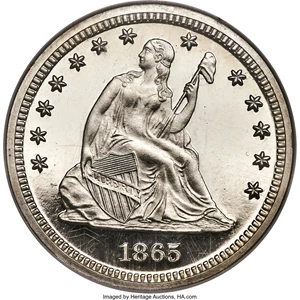 image for: 1865 25C PR66★ Cameo NGC....