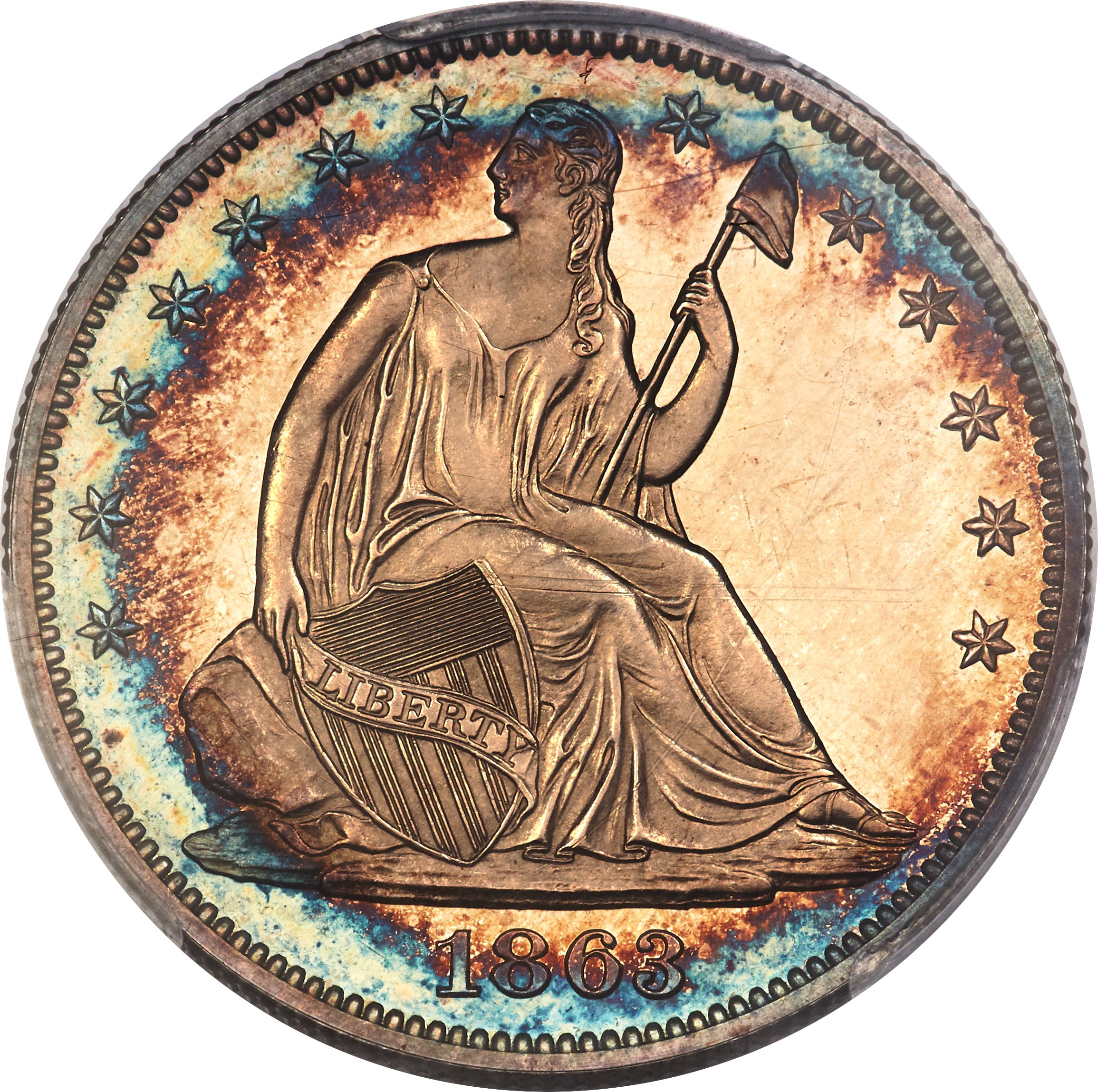 image for: 1863 50C PR65 Cameo PCGS....