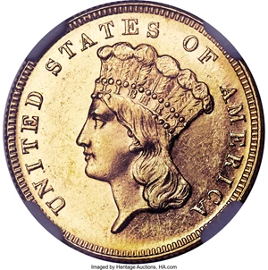 image for: 1884 $3 MS63 NGC....
