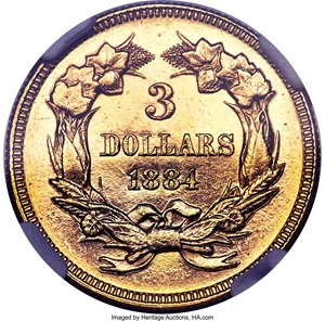 image for: 1884 $3 MS63 NGC....
