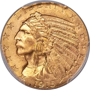 image for: 1915 $5 MS65+ PCGS....