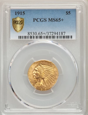 image for: 1915 $5 MS65+ PCGS....