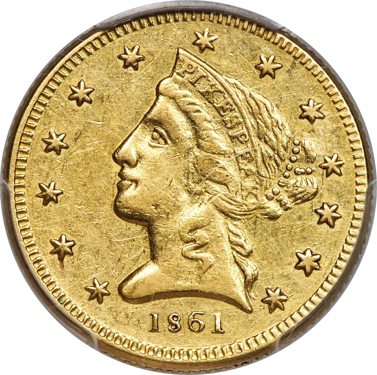 image for: 1861 $5 Clark, Gruber & Co. Five Dollar XF45 PCGS. K-6, R.4....