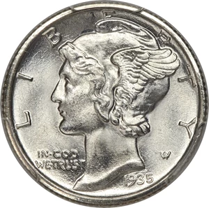 image for: 1935-S 10C MS67+ Full Bands PCGS. CAC....