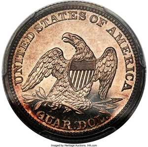 image for: 1863 25C PR65 PCGS. Briggs 4-D....