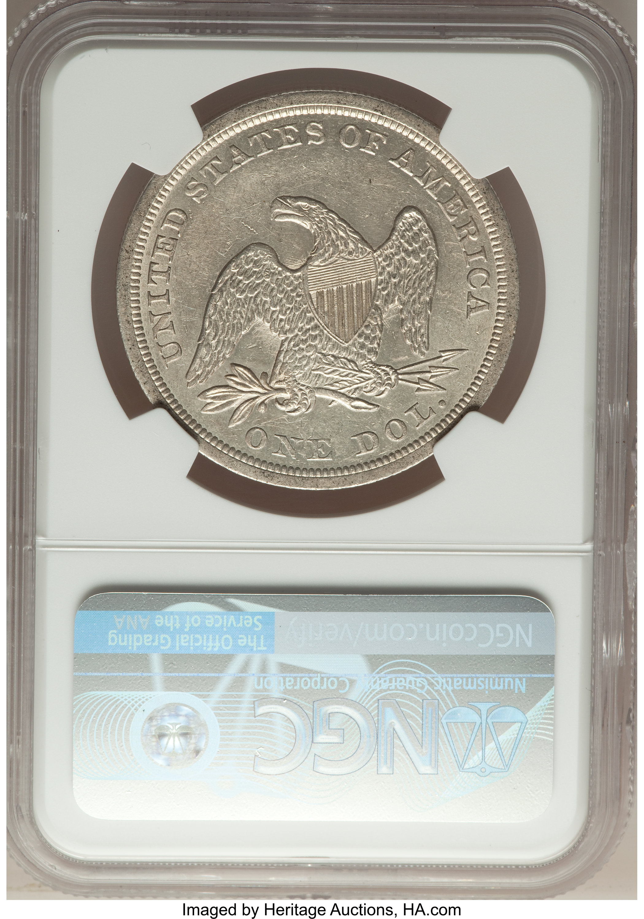 1844 $1 MS60 CAC thumbnail 2