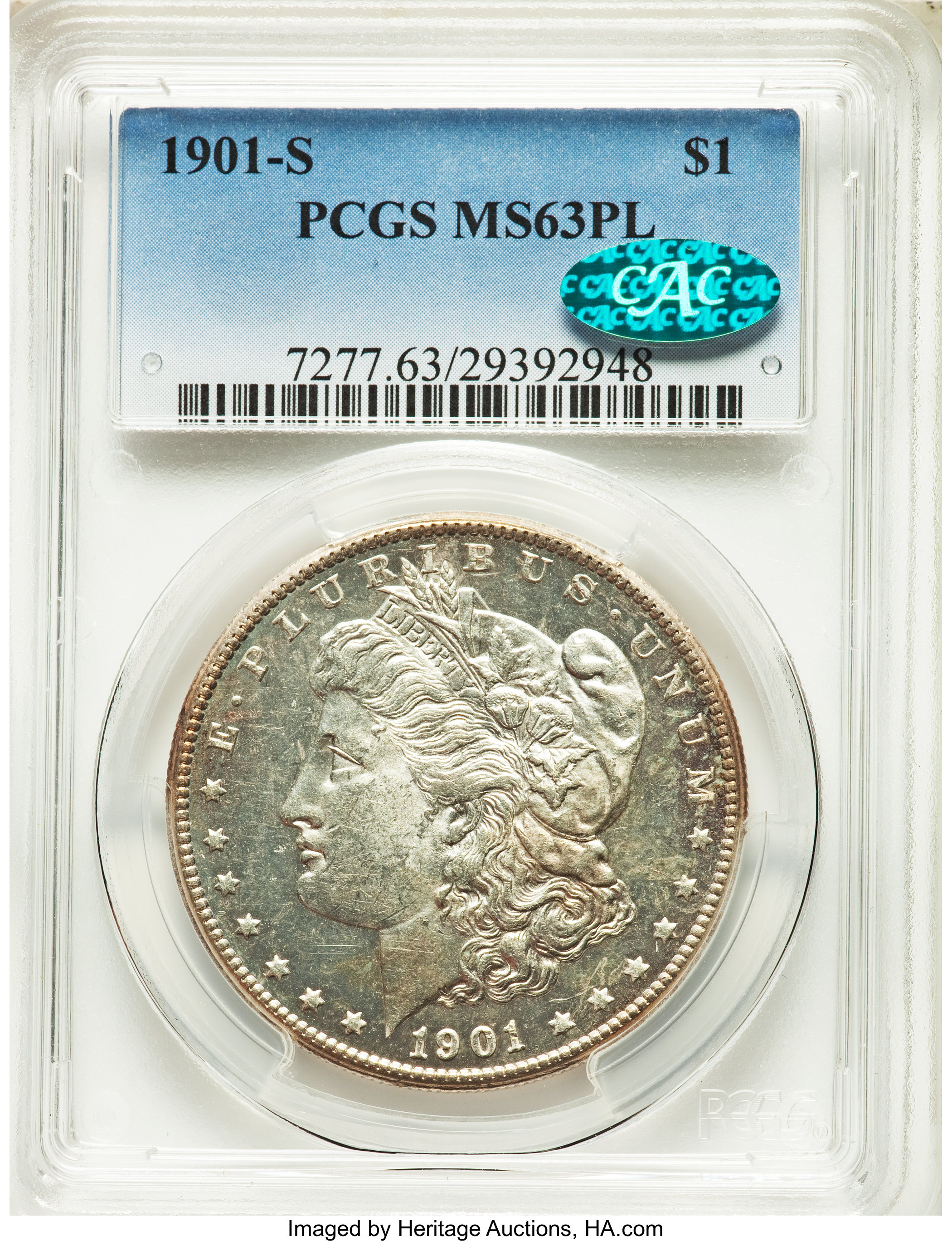 image for: 1901-S $1 MS63 Prooflike PCGS. CAC....