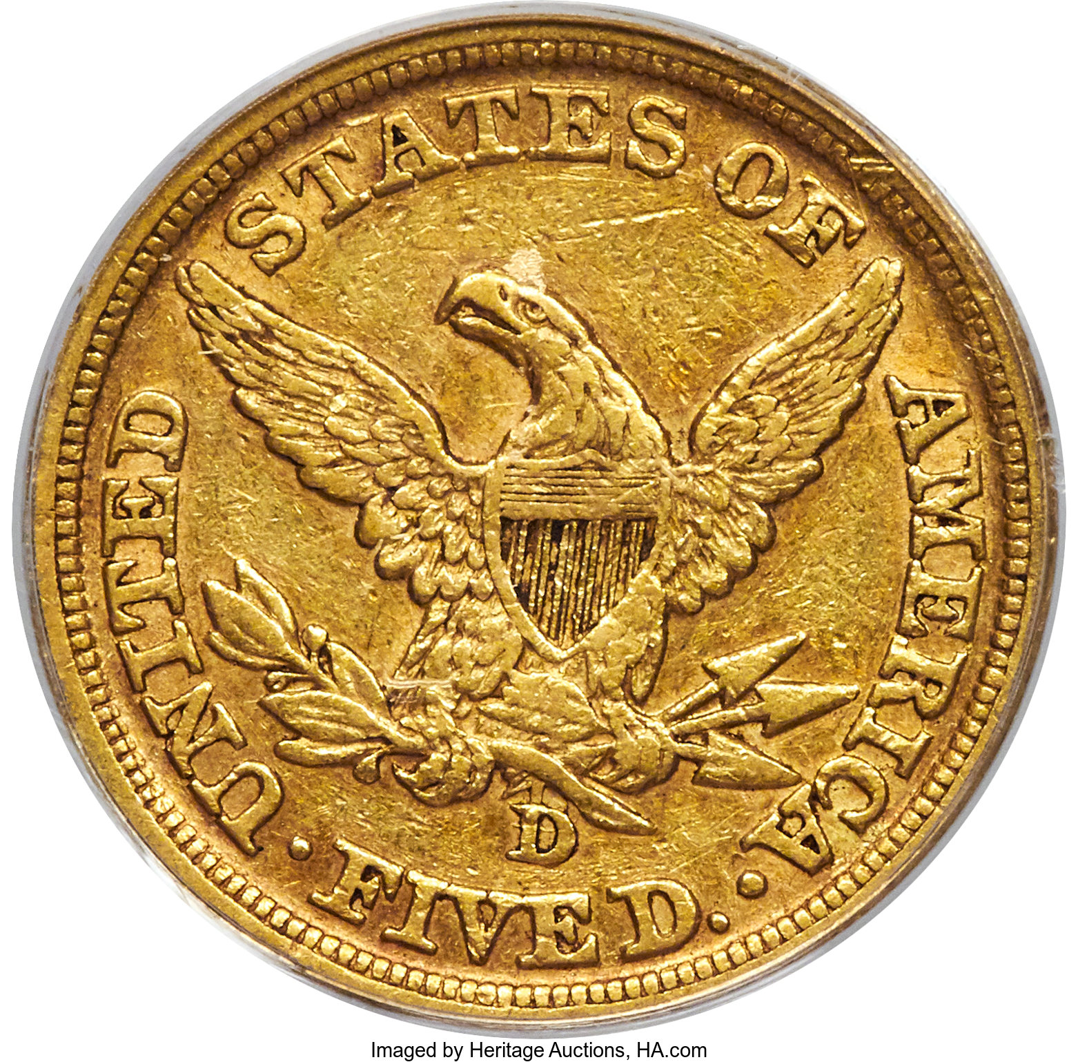 image for: 1846-D/D $5 XF45 PCGS. CAC. Variety 16-J....